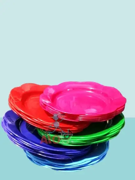 6Pcs - Piring Bunga Plastik Piring Bulat plastik model Melamin Bahan Plastik Berkualitas Termurah | AIO