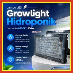 Growlight Plant Full Spektrum Lampu Sorot UV Natural White Hidroponik Tanaman Tumbuhan Cool White 100W Flood Light  Lampu Tembak Gantung Growing Fotosintesis Semai Pohon Bonsai Bunga