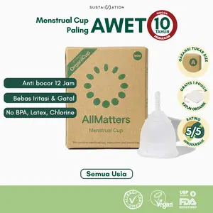 AllMatters ORGANICUP Menstrual Cup SIZE MINI - Cawan Menstruasi 100% Silikon Medis Bebas BPA & Alergi untuk Remaja dan Usia di Bawah 23 Tahun