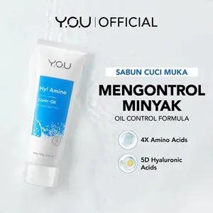 YOU Hy! Amino Contr-Oil Oil Control Facial Wash 100gr Kulit Berminyak Glycolic Acid