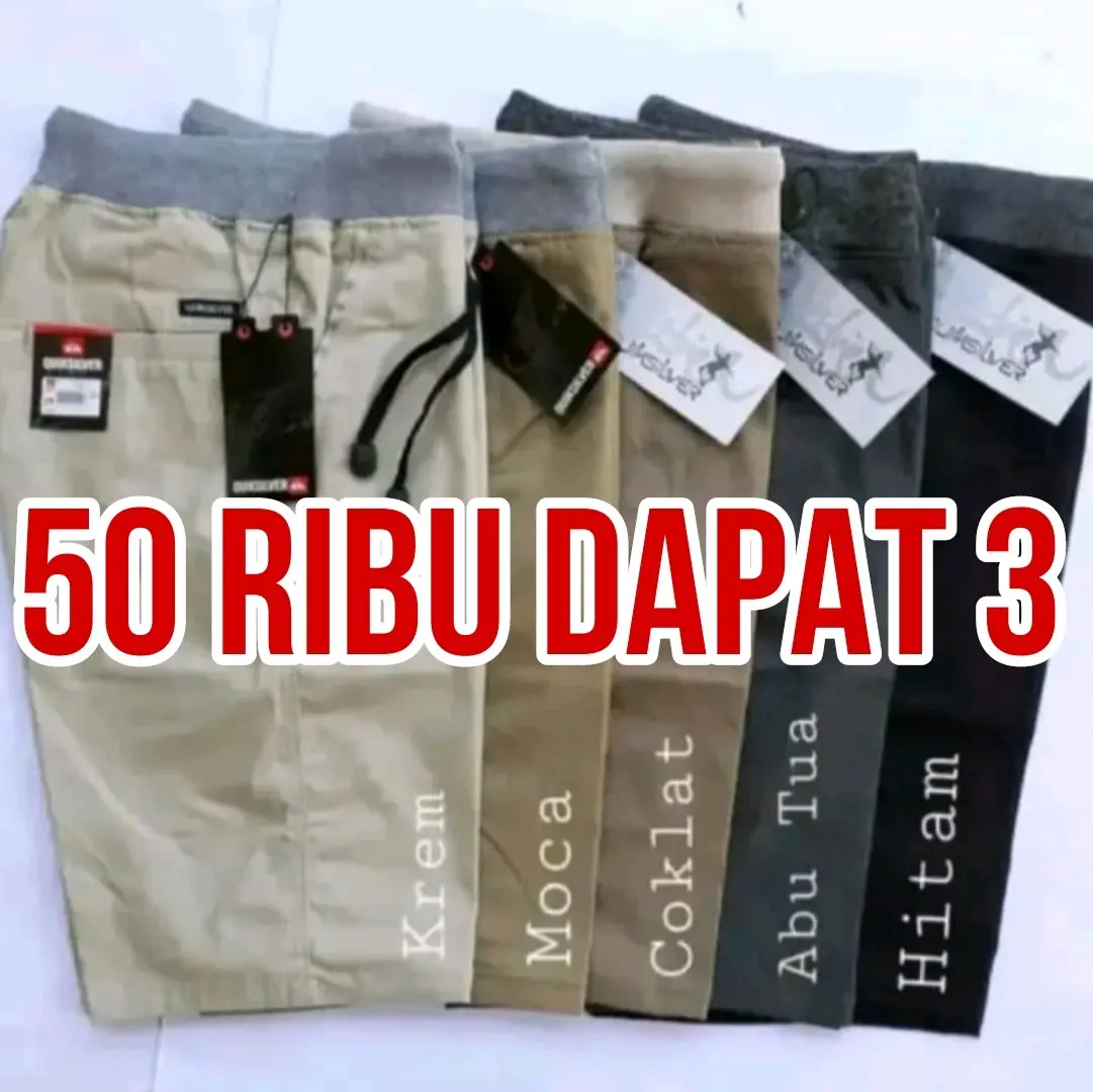 [50 RIBU DAPAT3 PCS ] Celana Chino Pendek Pria Dewasa Standar Coklat Hitam Karet Santai Shorts Distro