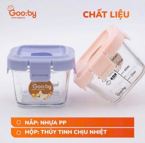 Set 2 hộp thủy tinh trữ đồ ăn dặm Gooby