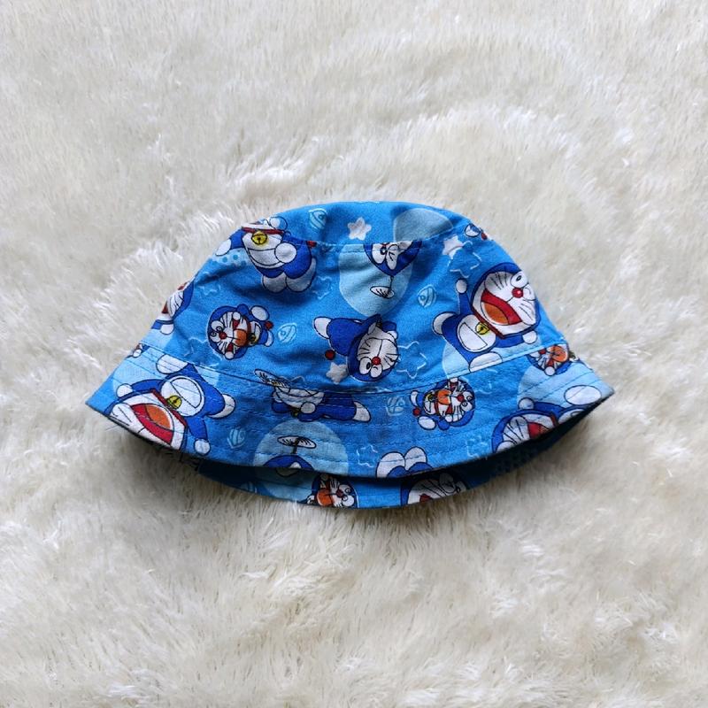 Topi Bucket Anak Lucu Motif Karakter Animasi Motif Garis Simple Bolak Balik perempuan laki laki 3-10tahun 5