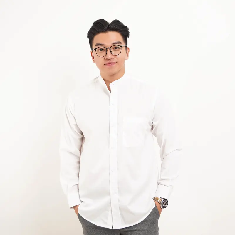 DELOUREN - SHANGHAI COTTON SHIRT LONG SLEEVE | COTTON TOYOBO | KEMEJA KOKO | Kerah Collar Men's | Katun | Pria 3