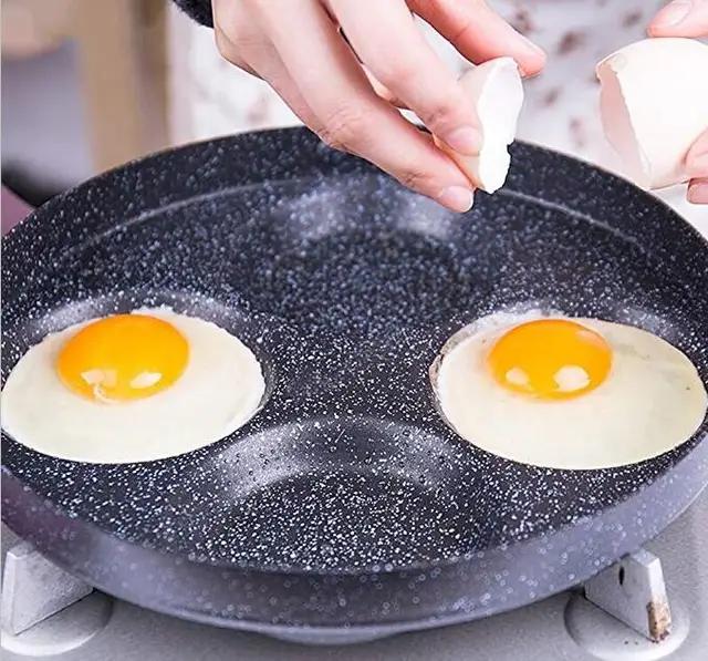 Cetakan Telur Ceplok Teflon Telur Besar Diameter 24cm  4 Lobang Anti Lengket High Quality Penggorengan Telur Pancaker 1