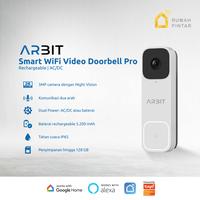 Gambar ARBIT WiFi Video Doorbell Pintar Waterproof Tahan Air IP65 3MP 2048p + Chime + Smart Home Pro White Rechargeable two way communication Bell Baterai Kabel Set Tuya AC/DC dari ARBIT Smart Home Kota Administrasi Jakarta Barat 1 Tokopedia