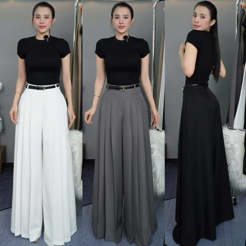 T630- ( dài 105cm, ống 40cm) Quần xếp li giả váy khóa kéo trước ( không kèm nịt ) Mộc she