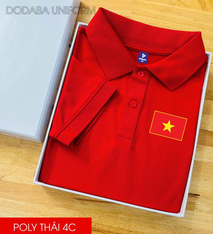 Áo thun POLO Việt Nam 50 năm giải phóng 30/4 ,vải poly thái 4 chiều cao cấp, mềm mịn nhẹ, thoát hút mồ hôi tốt, màu Trắng 1