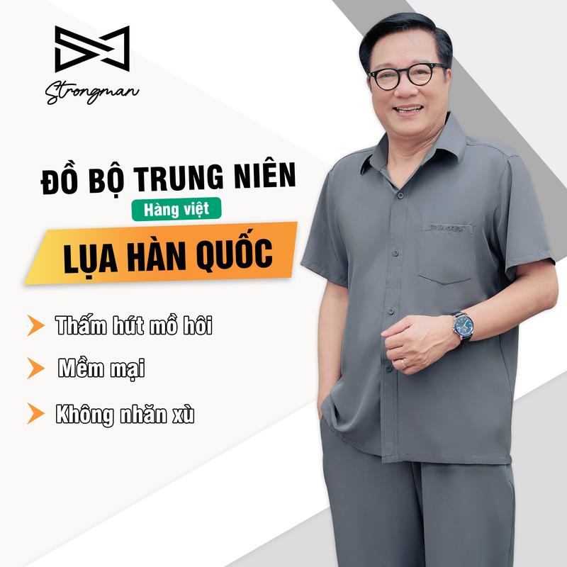 [HÀNG VIỆT, TÚI 2 BÊN QUẦN] Đồ Bộ Trung Niên Nam Cao Cấp - Vải Lụa Hàn Quốc Co Giãn 4 Chiều