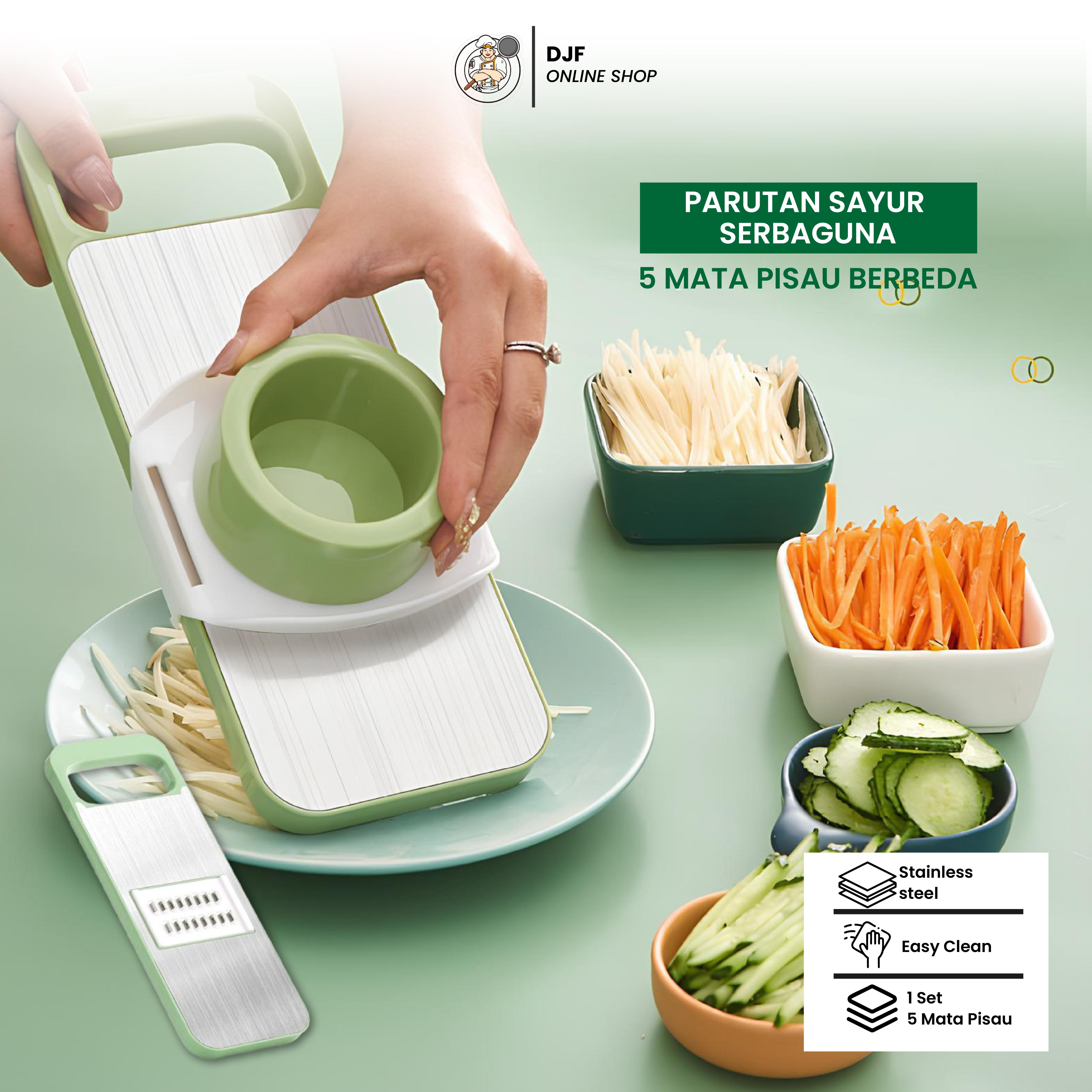 Parutan Serbaguna 5 in 1 Sayur Buah Multifungsi Vegetable Cutter Premium Stainless Steel