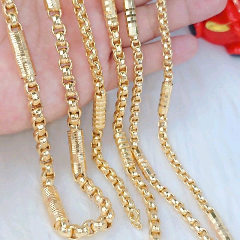 Dây Chuyền Cong Ống Bọng 1 Lượng ,5 Chỉ Và 3 Chỉ Đồng Đỏ Màu 750 Miền Tây Phụ Kiện