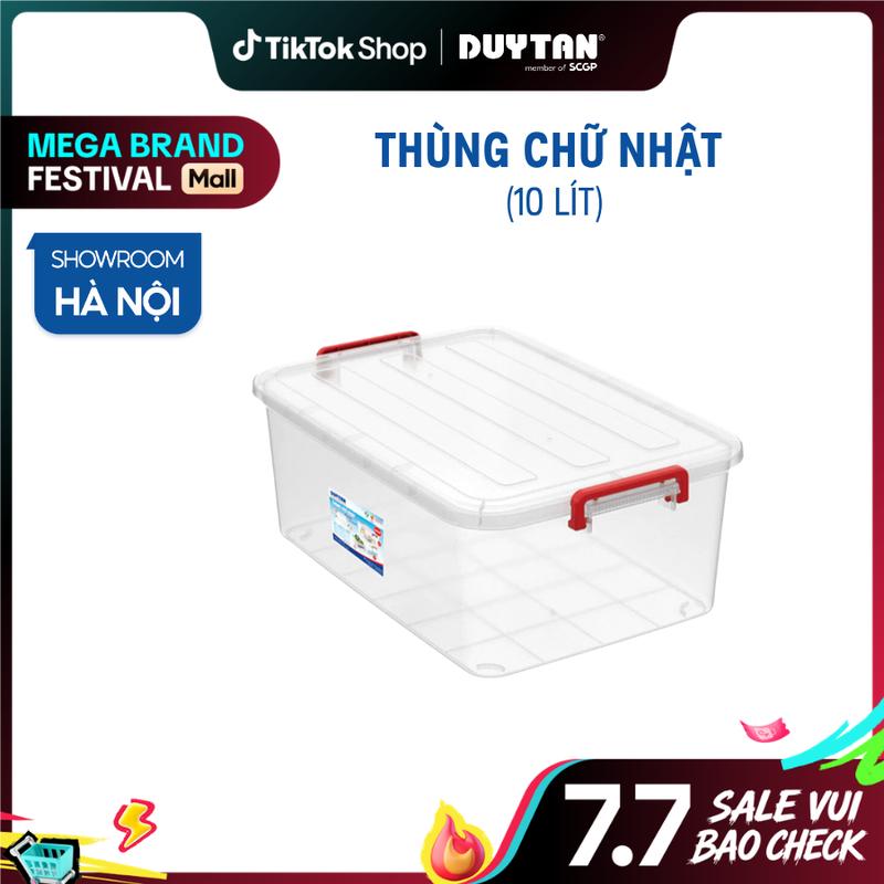Thùng Chữ Nhật 10 - Thùng nhựa dáng chữ nhật nhựa Duy Tân, dung tích 10 đựng vật dụng đa năng, linh hoạt không gian, môi trường