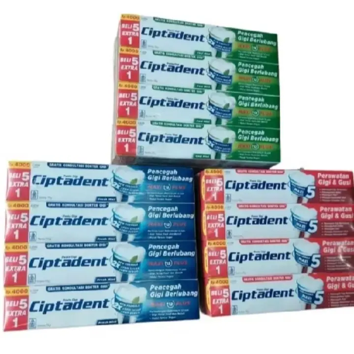 10 rb dapat 3 pcs,ciptadent Pasta Gigi 75 gr pemutih gigi, membersihkan kotoran sampe ke akarnya.