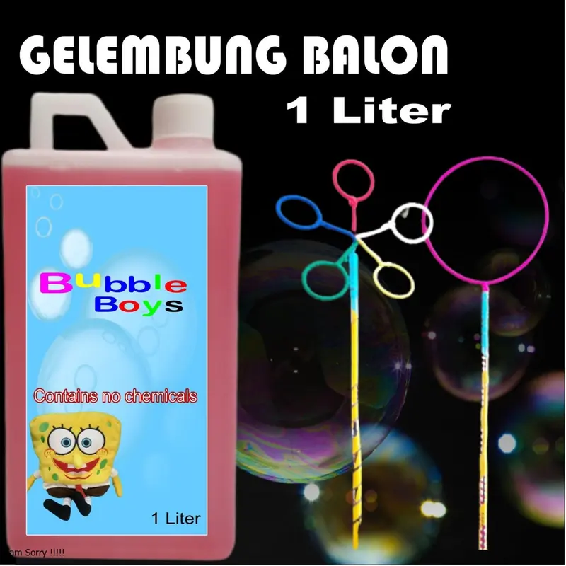Mainan Anak Gelembung Balon + Stick Tidak Berbahaya terhadap Kulit 1 Liter 0