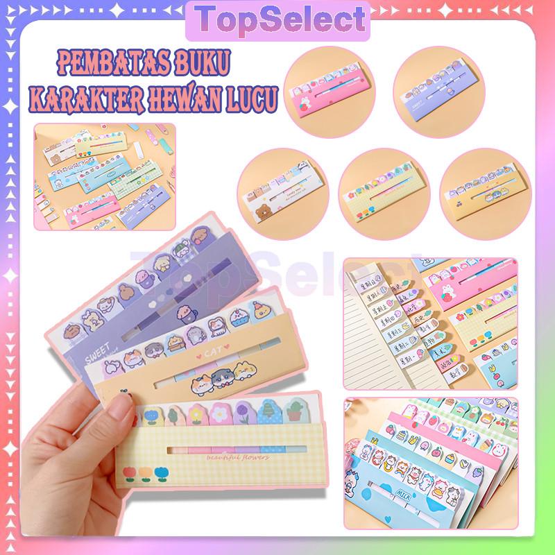 Tempelan Kertas Catatan 120 Lembar Pembatas Buku Karakter /Sticky Notes ...