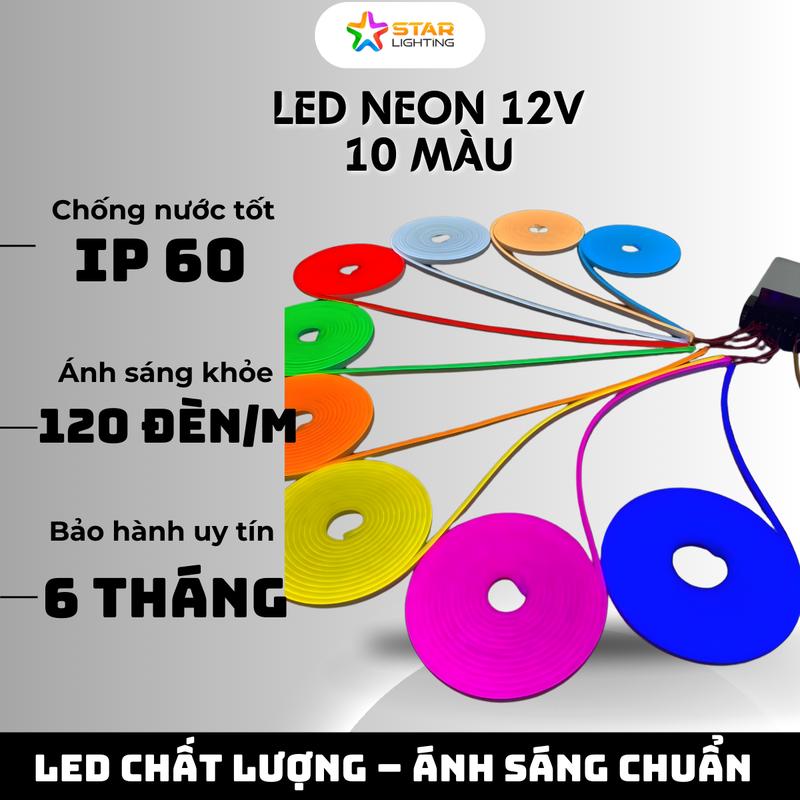  Led Neon 12V Chống Nước Tốt 10 Màu Cuộn 1-10 Mét Uốn Chữ Quảng Cáo Trang Trí Phòng Ngủ Ngoài Trời 120 Led Mét Ánh Sáng Sáng Đều Mịn 