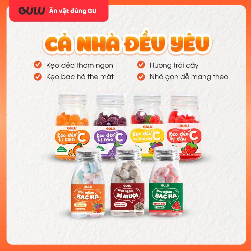 [Tổng hợp] Các Loại Kẹo Gulu Foods, Hương Vị Trái Cây, Ngọt Nhẹ, Kẹo Ngậm Bạc Hà, Kẹo Dẻo C, Thơm Ngon Dễ Ăn