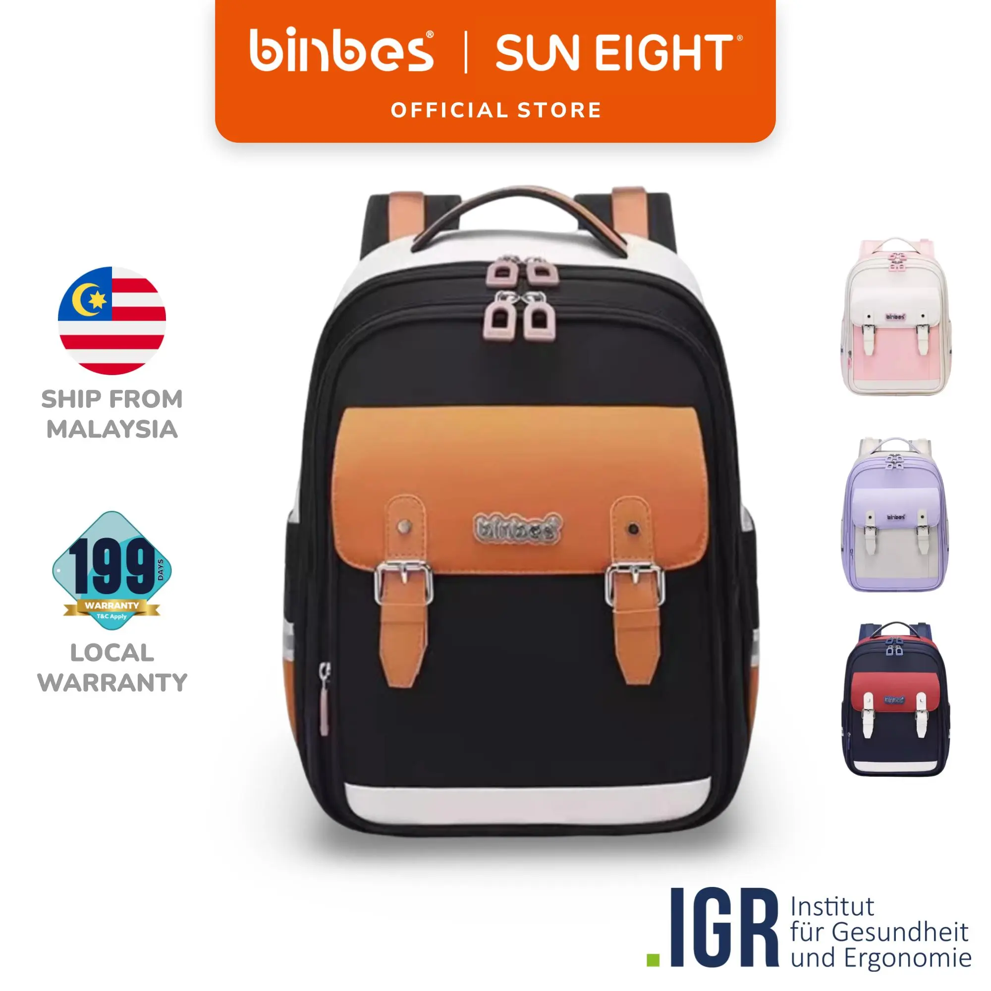 binbes by Sun Eight Masterz Ergonomic Spine Protection Primary School Bag with FLOATECH