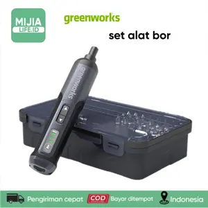 Greenworks Obeng Listrik 4V dengan Lampu LED, 300RPM, Motor Magnetik Kuat, Pengisian Daya Type-C