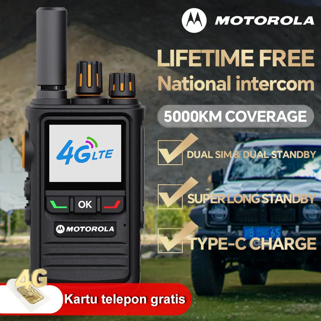 Global PTT Zello Android Walkie-Talkie [Kartu panggil gratis] 4G WIFI radio dua arah seluler Panggilan jarak jauh 5000KM HT Professional handheld T280