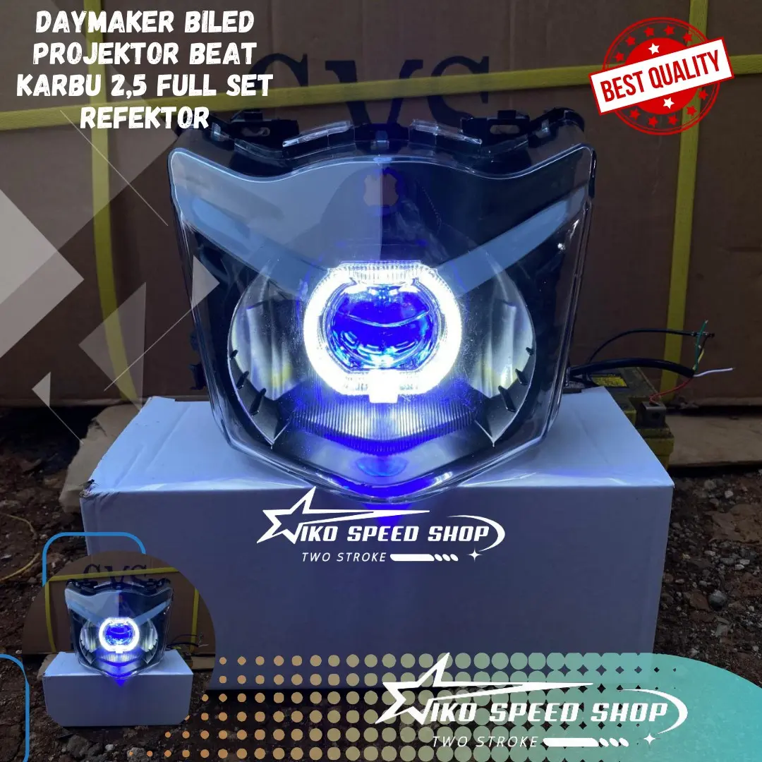 lampu biled mini projektor beat karbu 2,5 inch full set refektor Sparepart