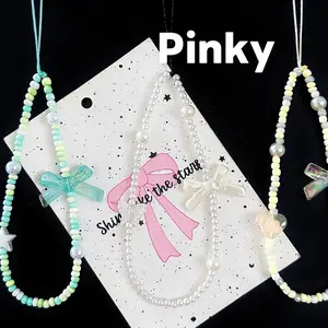 Pinky - Pita Kupu-kupu Tali & Gantungan Hp /Gantungan tas /Gantungan kunci /Strap hp Grosir