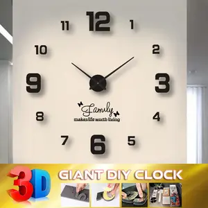 COD Jam Dinding Jumbo  80-150 cm Besar Raksasa Giant Wall Clock DIY Dekorasi Kamar Aesthetic Black Gold Silver