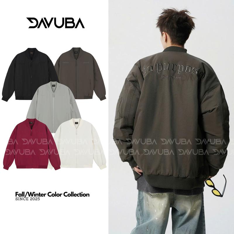 [DAVUBA] Áo Khoác Bomber Gió Nam Nữ Thêu Nổi 2 Lớp Trượt Nước Cản Gió SM151