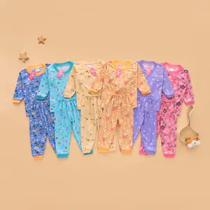 Setelan Anak & Bayi Flower Garden Pajamas/ Baju Bayi / Setelan Bayi / Baju Anak Perempuan / Setelan Bayi Perempuan / Baju Anak Anak / Pakaian Anak / Pakaian Bayi Usia 0 - 4 Tahun