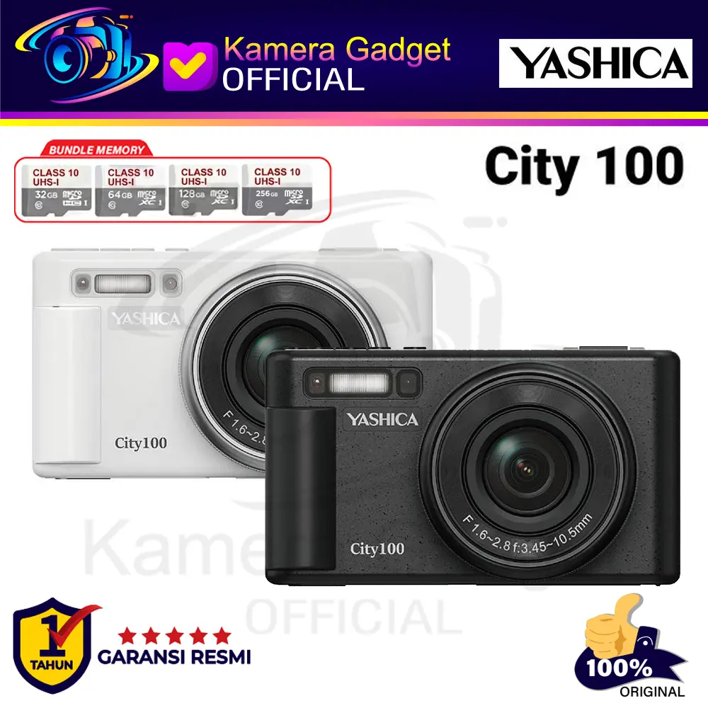 Yashica City 100 Compact Digital Camera Pocket Kamera Original Resmi