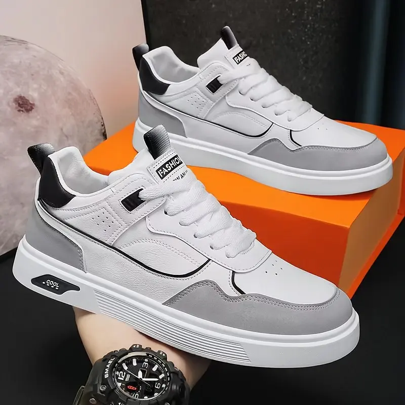 Zapatillas de tenis nuevas para hombre, calzado informal con estilo, zapatillas de running con cordones cómodas y versátiles, suela suave y antideslizante, adecuadas para diversas ocasiones informales. - Foto 2