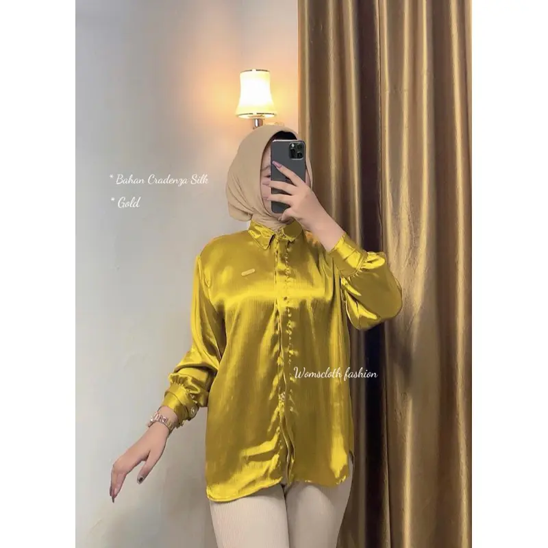Kemeja Wanita Basic Cradenza Silk Polos Premium 5