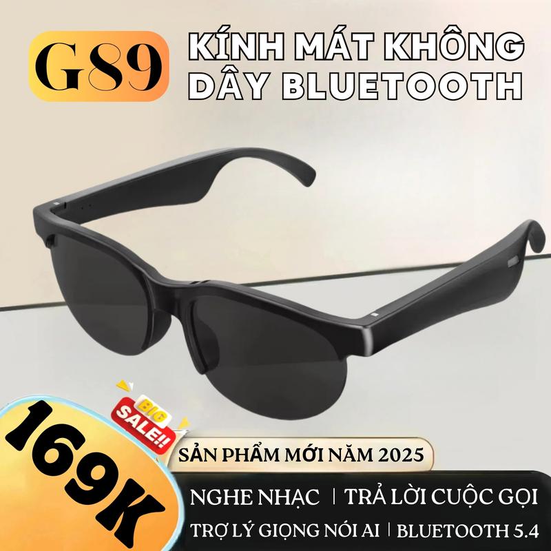 G89 Kính Thông Minh, Âm thanh nổi cấp HIFI, Kính Râm Bluetooth 5.4,Chống nước IPX4, Kính thông minh AI,Tương thích với iPhone và Android