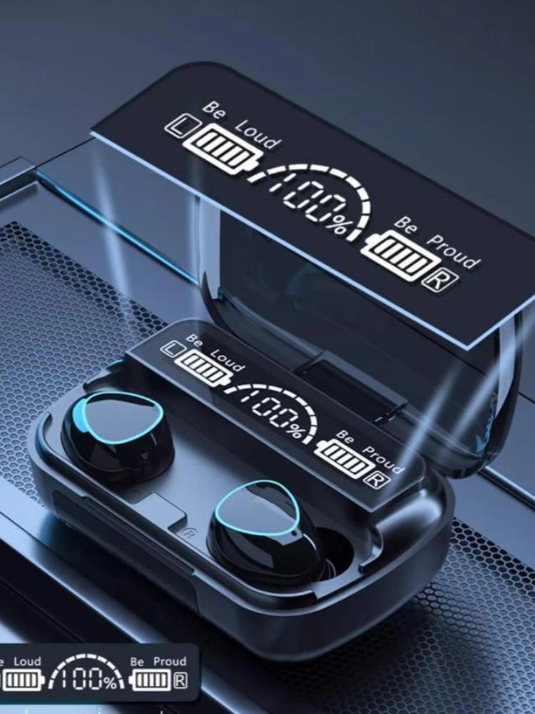 M10 TWS Bluetooth Headset Earphone Nirkabel Digital Display Kontrol Sentuh Stereo Bass