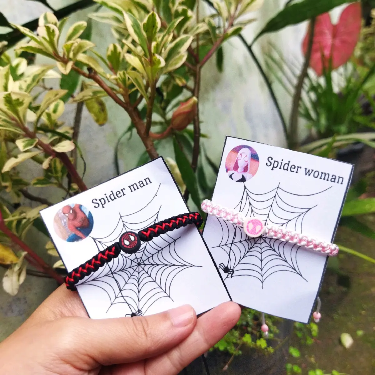 GELANG TALI SATIN SPIDERMAN COUPLE SERUT / GELANG TALI SERUT ANYAM Bracelets