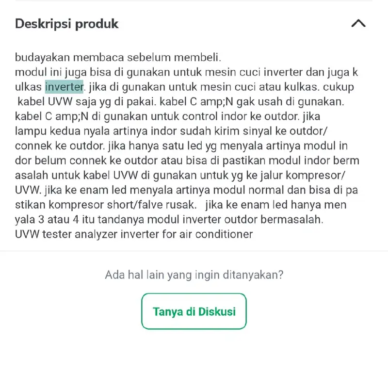 TESTER ANALIZER UVW FOR INVERTER 1