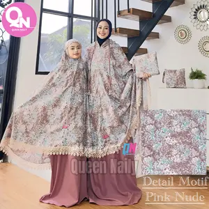 Mukena Renda Mewah Couple Dewasa dan Anak 5-14 tahun Katun Motif  Jumbo