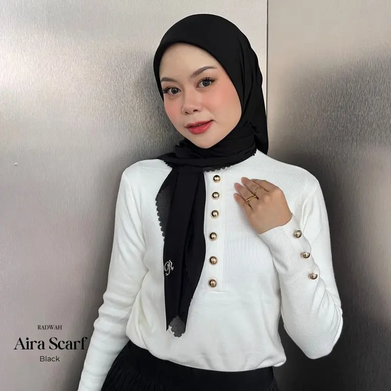 [BEST SELLER] Radwah - Premium Aira Scarf - Premium Voal Ultrafine - Hijab Segi Empat Mudah dibentuk  & Nyaman Dipakai 2