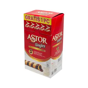 ASTOR SINGLE WAFER STICK COKLAT SNACKS 12.5gr | BOX 20+1 PCS | 1 DUS 8 BOX Wafer Stik Cokelat Padat Legendaris