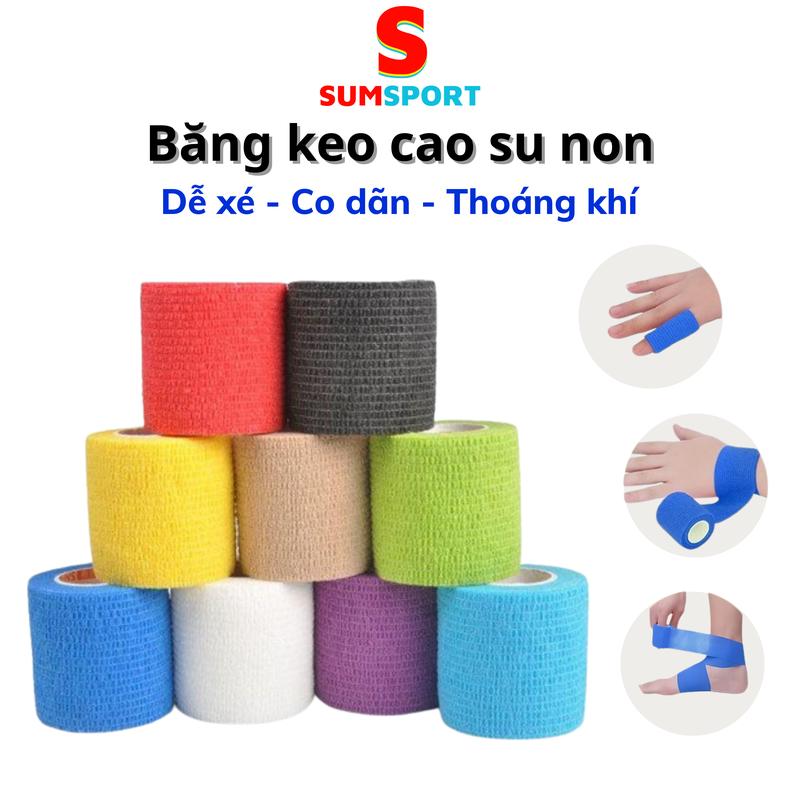 Băng keo quấn thể thao cao su non SUMSPORT bảo vệ cổ chân cổ tay tự dính đá bóng hỗ trợ tập luyện 
