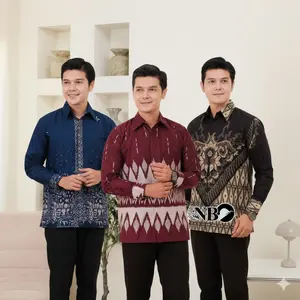 KEMEJA Dan HEM Batik Atasan Pria Bahan Full katun Tanpa Furing