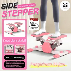 Mesin V-step portabel dengan resistance band dan layar LCD untuk menampilkan kalori, alat latihan stepper rumahan, mesin V-step, latihan kaki di rumah, alat latihan gym dan kebugaran luar ruangan, olahraga praktis untuk orang malas di rumah.
