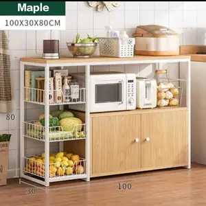 Etife Rak Dapur Meja Dapur Meja Kompor 2 Tungku  Lemari Dapur Rak Oven Rak Microwave Minimalis