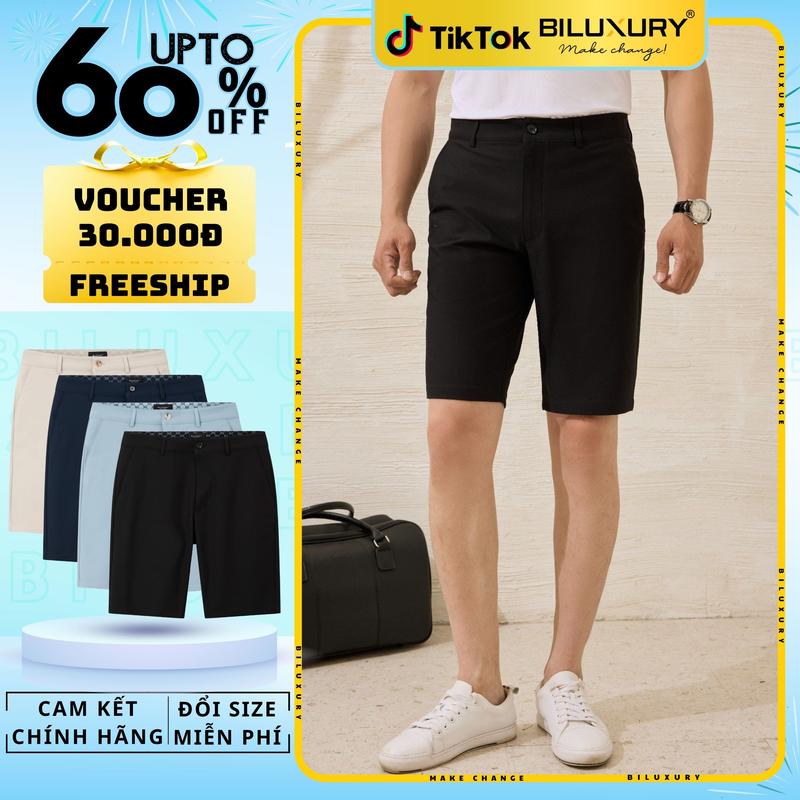 [HÀNG MỚI 2025] Quần Ngố Kaki Biluxury 9QNKT503 Bền Màu, Co Dãn, Thấm Hút Mồ Hôi Tốt Form ôm vừa người năng động trẻ trung Nam Menswear