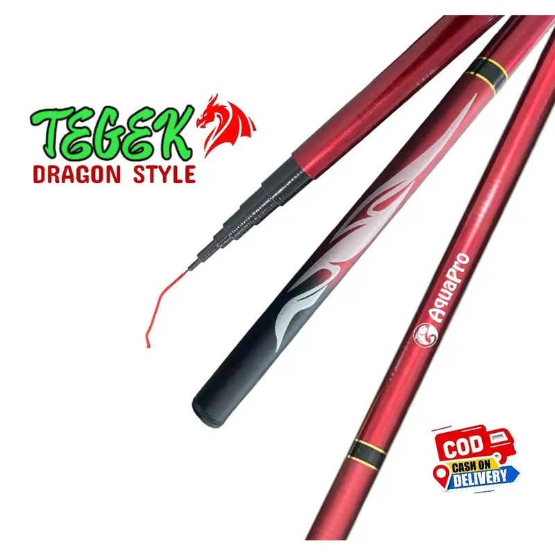 Aquapro Joran Tegek 1.8M-6.3M Kualitas Tinggi Super Ringan Serat Kaca Joran Pancing Portabel Teleskopik Joran Pancing Joran Tegek Alat tongkat Mancing Ikan 2