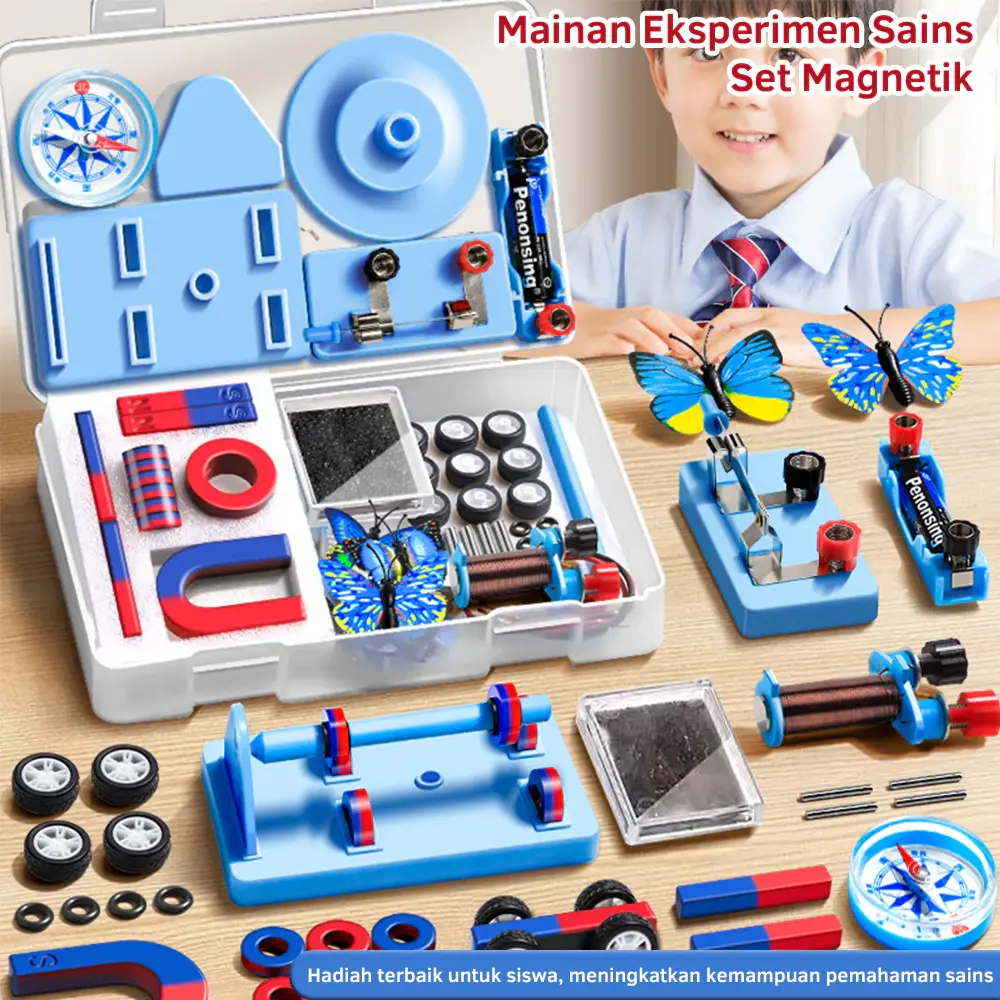 kidditoy 52pcs Magnet Eksperimen Play Set Science Mainan Edukasi Magnet Pembelajaran Gravitasi Medan