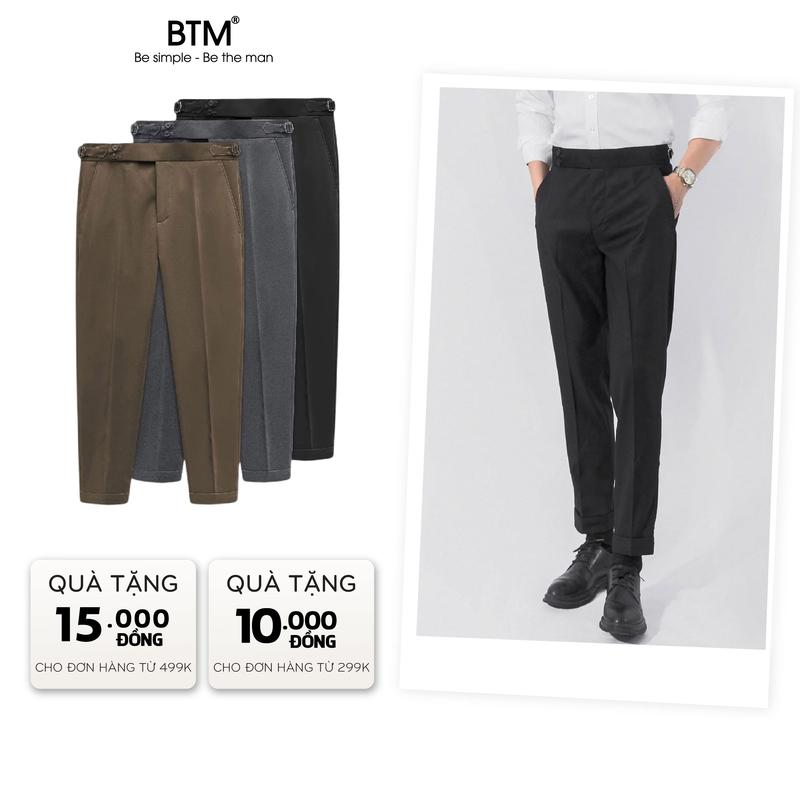 Quần Âu Nam Dài BTM Solid Basic Sidetab Trouser Pant - Vải Tuytsi Form Slimfit Tăng Giảm Cạp Menswear - Mã 46.549
