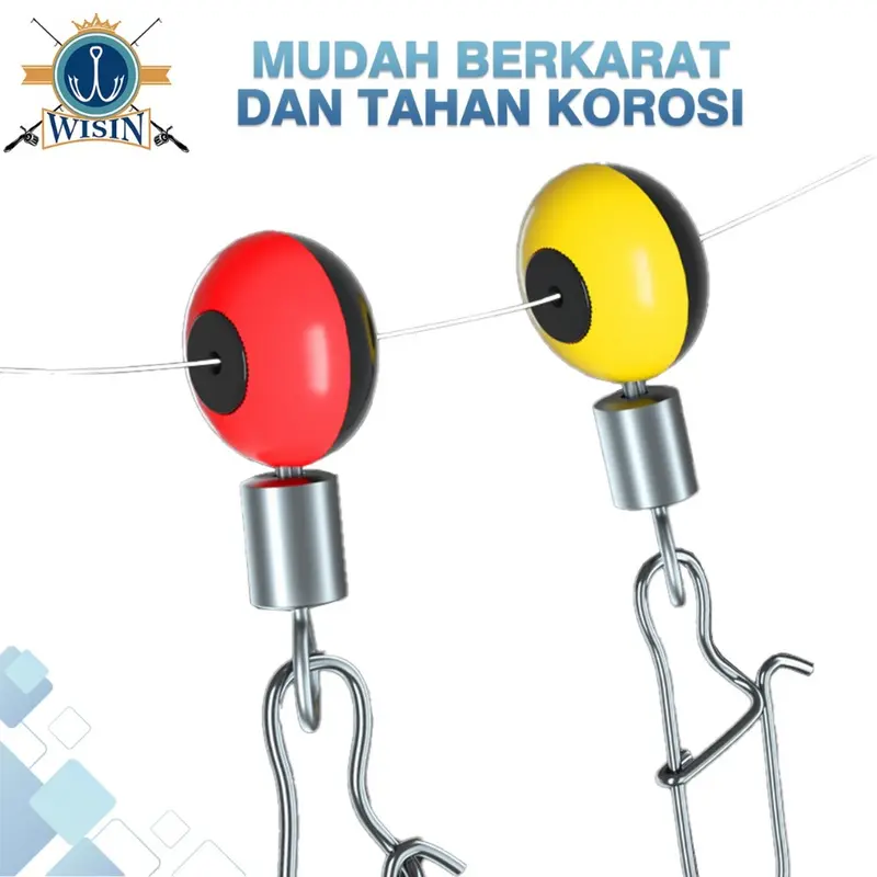 WISIN WS-1077 Konektor Bobber Space Beans Swivel Fishing Stopper Fishing Lure Floating Stopper Apung Untuk Umpan Pancing Alat Ikan Joran 7