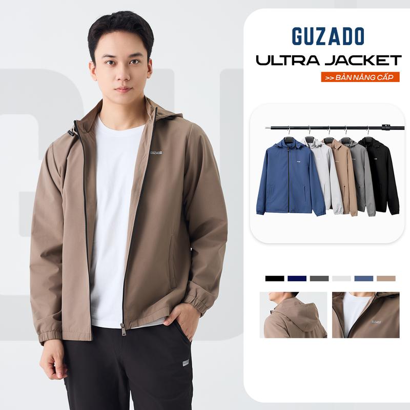 GUZADO Áo Khoác Gió Nam Nữ Phong Cách Trẻ Trung GAG15-GCKG25W001 Chất Liệu Vải Gió Cao Cấp Cản Gió Nước Chống Bụi Size M-3XL
