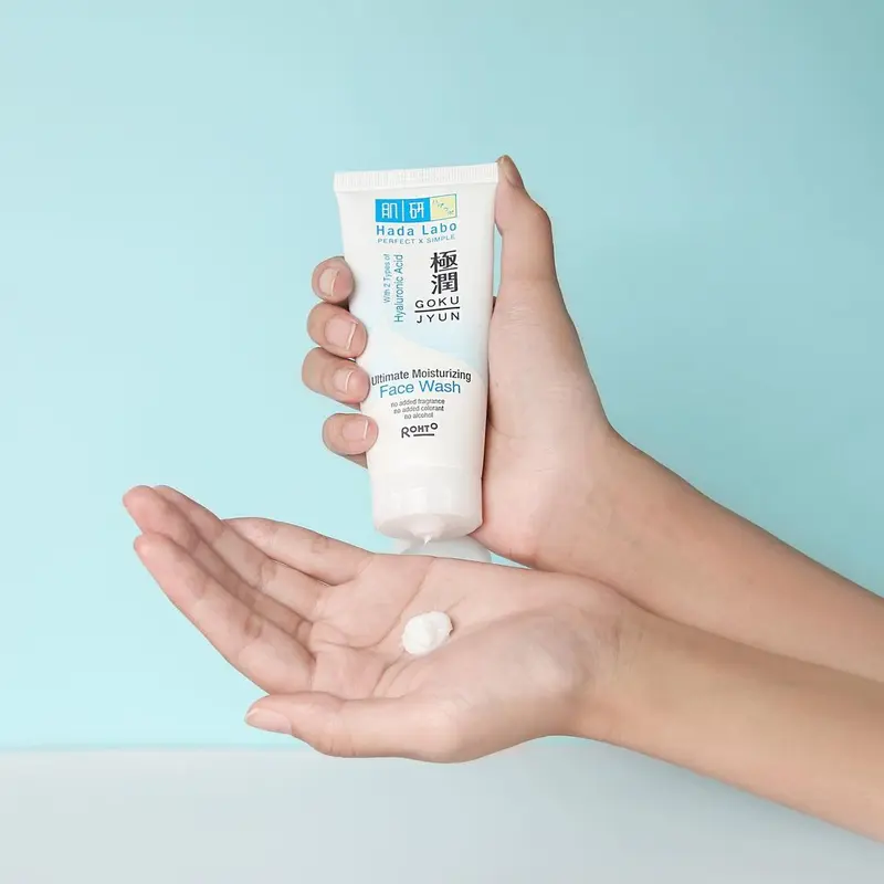 Hada Labo Gokujyun Ultimate Moisturizing Face Wash Hyaluronic Wajah facial pembersih  wajah Acid Kering jerawat 1